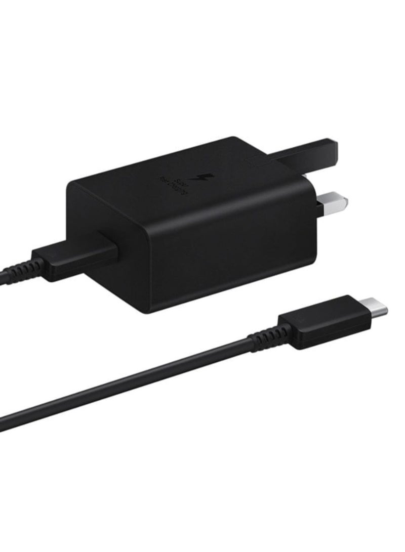 محول طاقة أصلي بقوة 45 واط مع كابل USB-C بقوة 5 أمبير وطول 1.8 متر، شحن فائق السرعة، متوافق مع هواتف سامسونج جالاكسي الذكية والأجهزة اللوحية وغيرها من الأجهزة المزودة بمنفذ USB-C (أسود) - Image 3